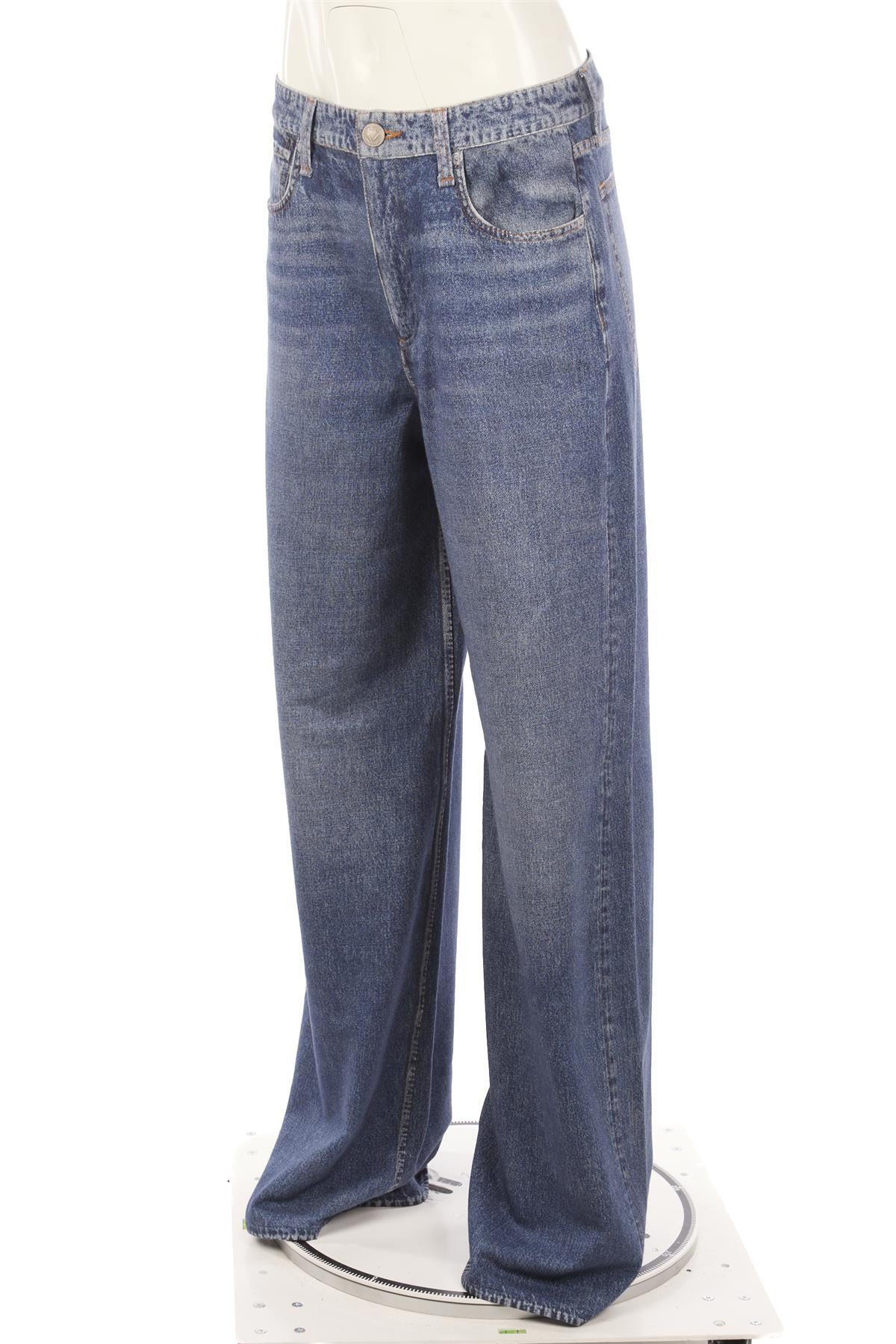 RAG & BONE BLUE COTTON WIDE LEG PANTS W29 - Image 3
