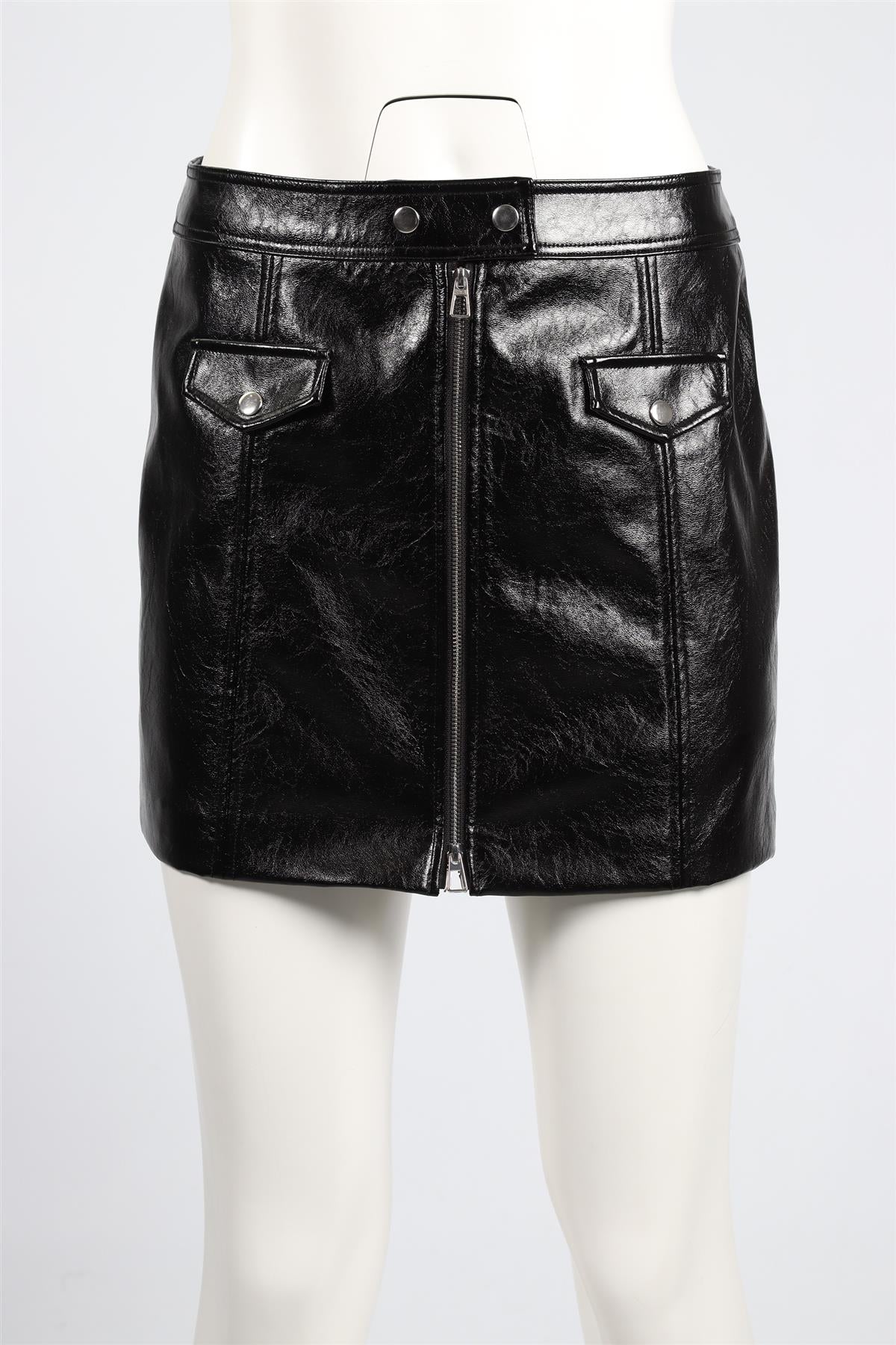 RAILS BLACK FAUX LEATHER MINI SKIRT US 0 UK 4 - Image 2