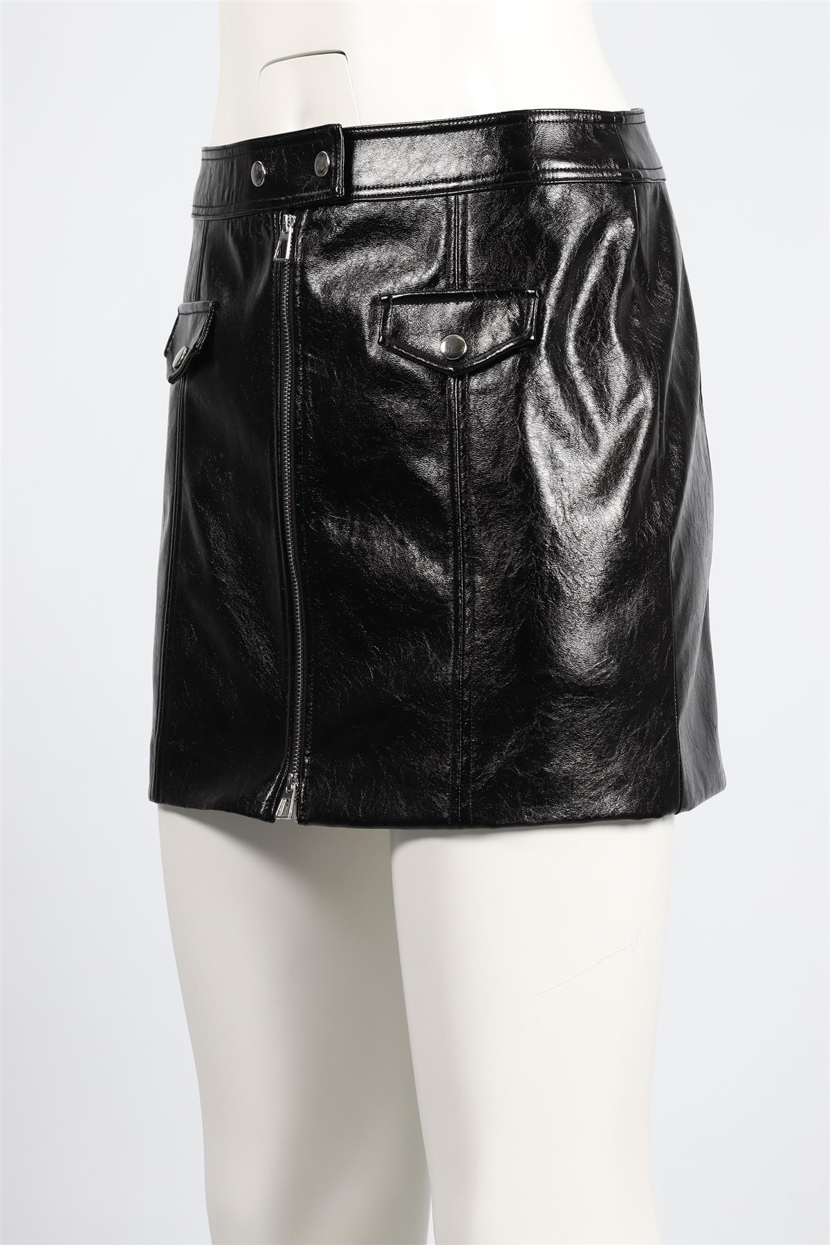 RAILS BLACK FAUX LEATHER MINI SKIRT US 0 UK 4 - Image 3