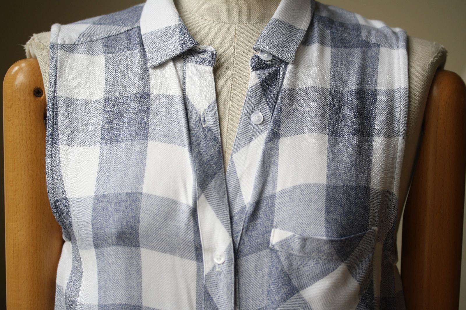 RAILS JORDYN PLAID SLEEVELESS HIGH-LOW RIVER WHITE SHIRT TUNIC DRESS SMALL - Image 9