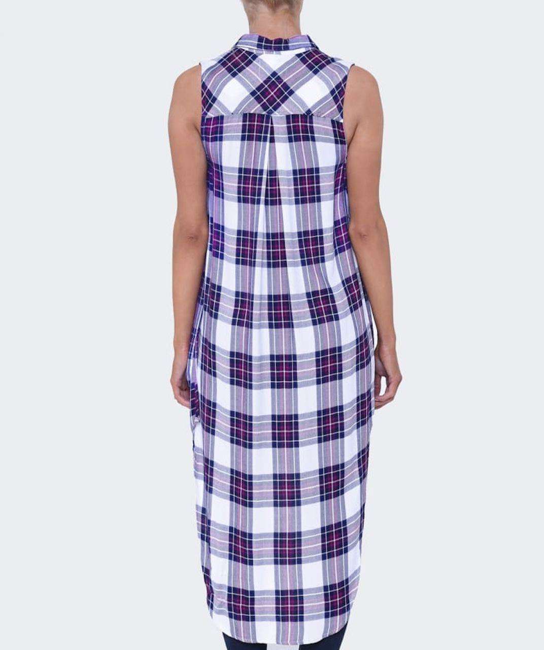 RAILS JORDYN PLAID SLEEVELESS HIGH-LOW SHIRT TUNIC DRESS MEDIUM - Image 6