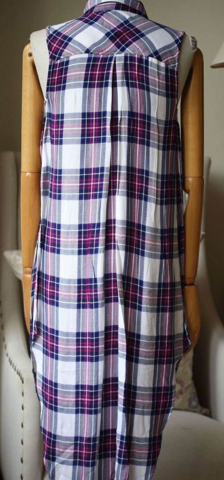 RAILS JORDYN PLAID SLEEVELESS HIGH-LOW SHIRT TUNIC DRESS MEDIUM - Image 8
