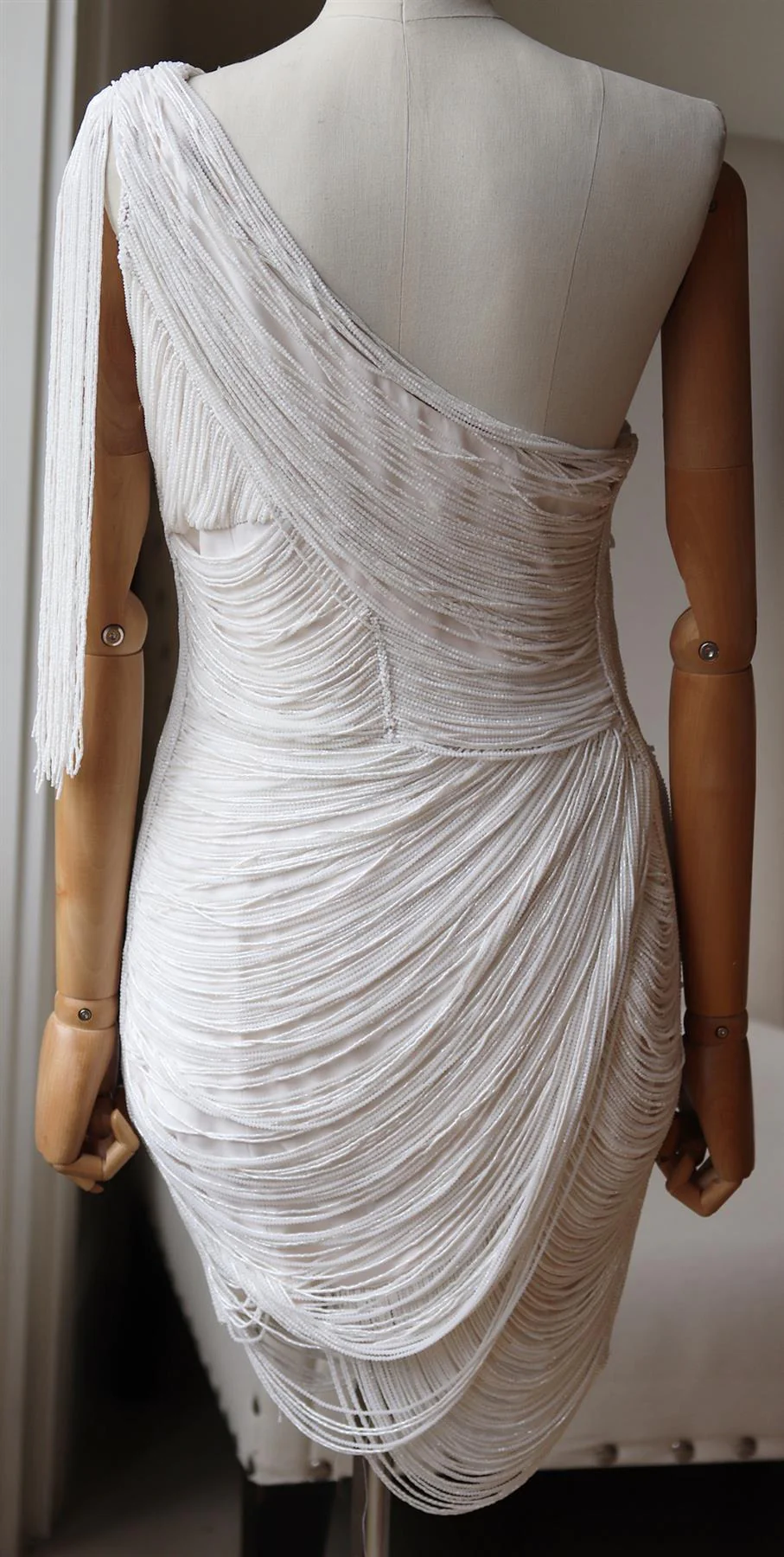 RALPH AND RUSSO ONE SHOULDER EMBELLISHED SILK MINI DRESS SMALL - Image 5