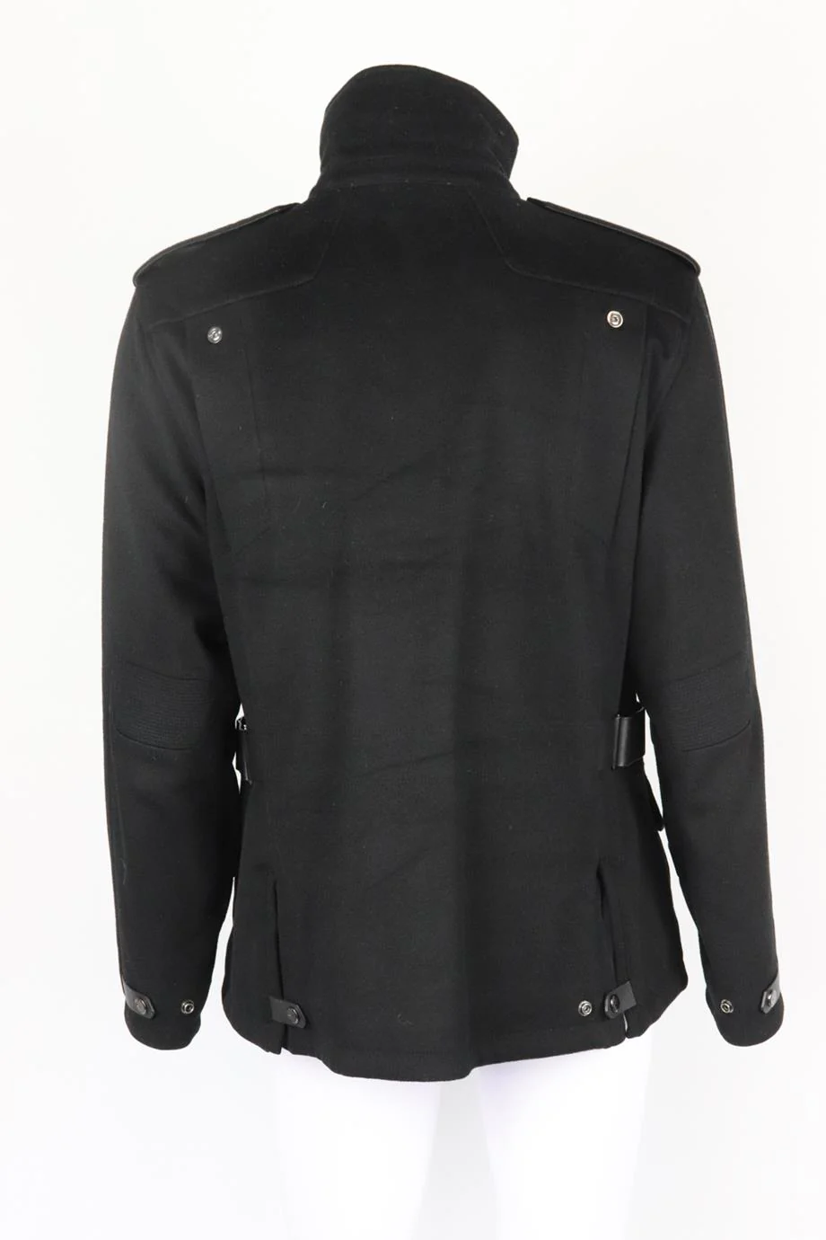 RALPH LAUREN BLACK LABEL MEN'S LEATHER TRIMMED WOOL UTILITY JACKET LARGE - Image 3