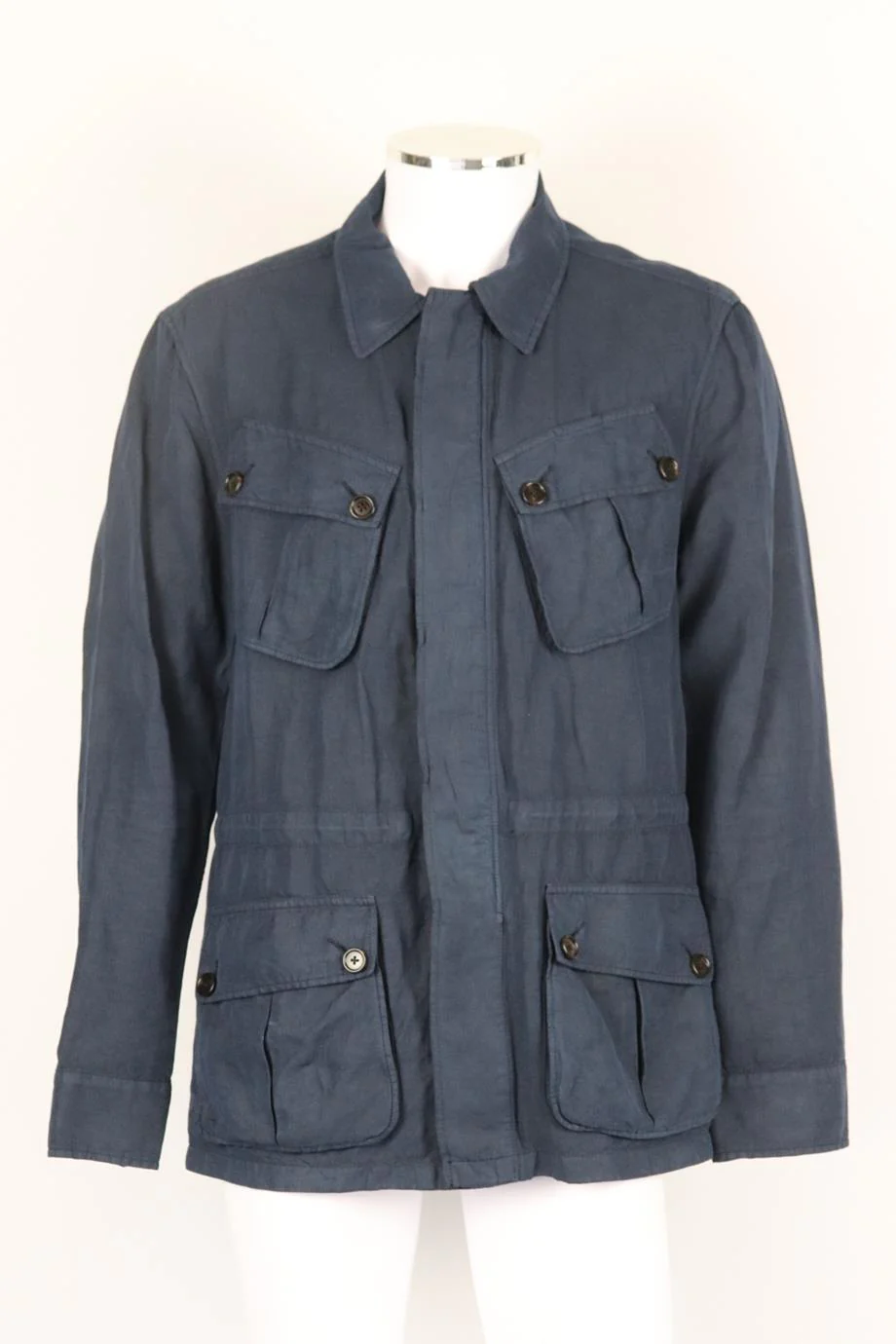 RALPH LAUREN BLACK LABEL MEN'S LINEN AND COTTON BLEND UTILITY JACKET LARGE - Image 2