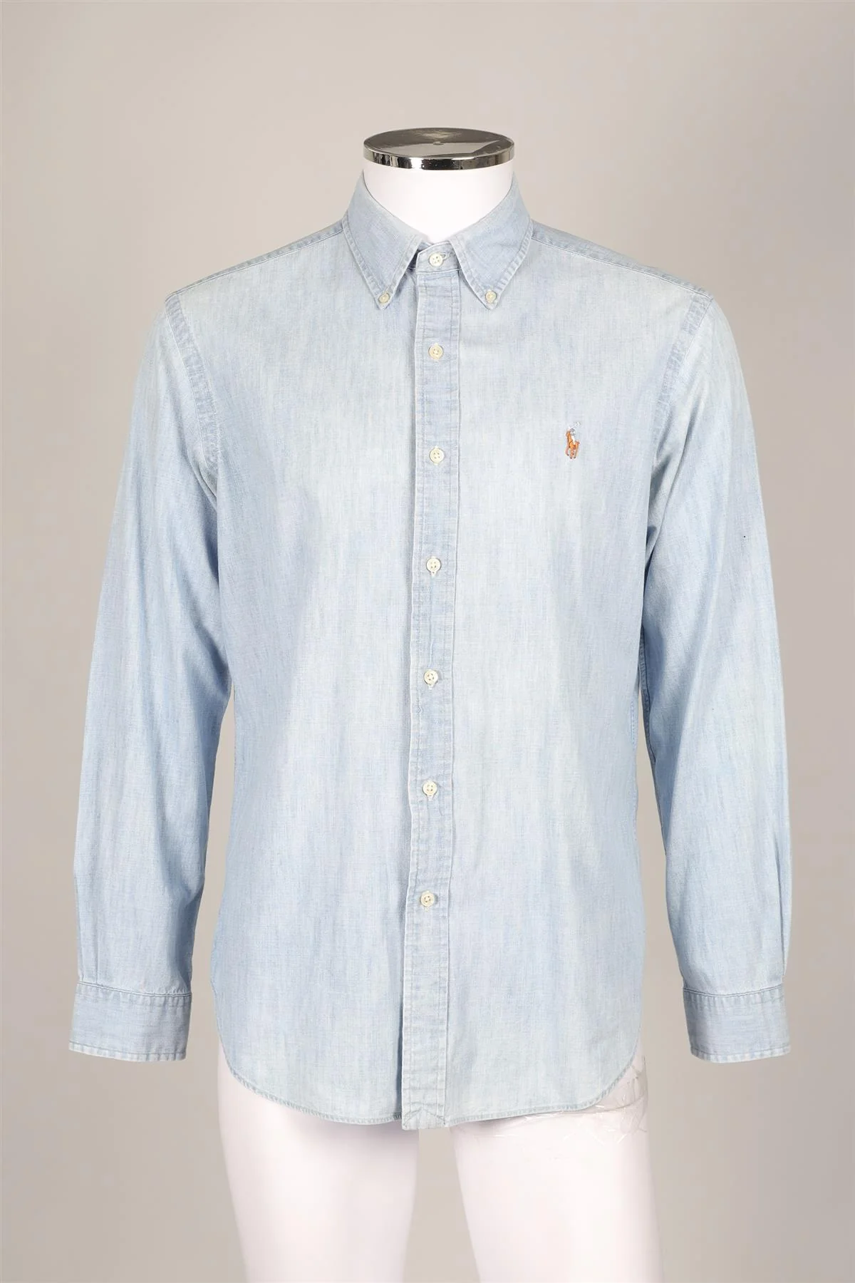 RALPH LAUREN BLUE MEN'S CHAMBRAY SHIRT MEDIUM - Image 2