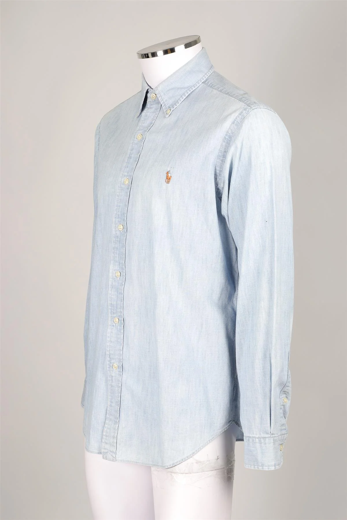 RALPH LAUREN BLUE MEN'S CHAMBRAY SHIRT MEDIUM - Image 3