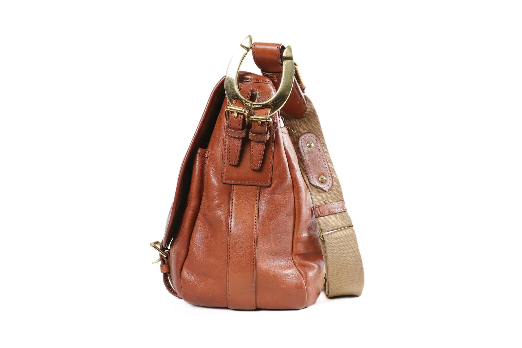 RALPH LAUREN BROWN LEATHER SHOULDER BAG - Image 6