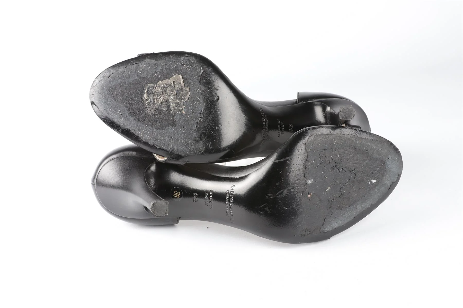 RALPH LAUREN COLLECTION BLACK LEATHER SANDALS EU 36 UK 3 US 6 - Image 6