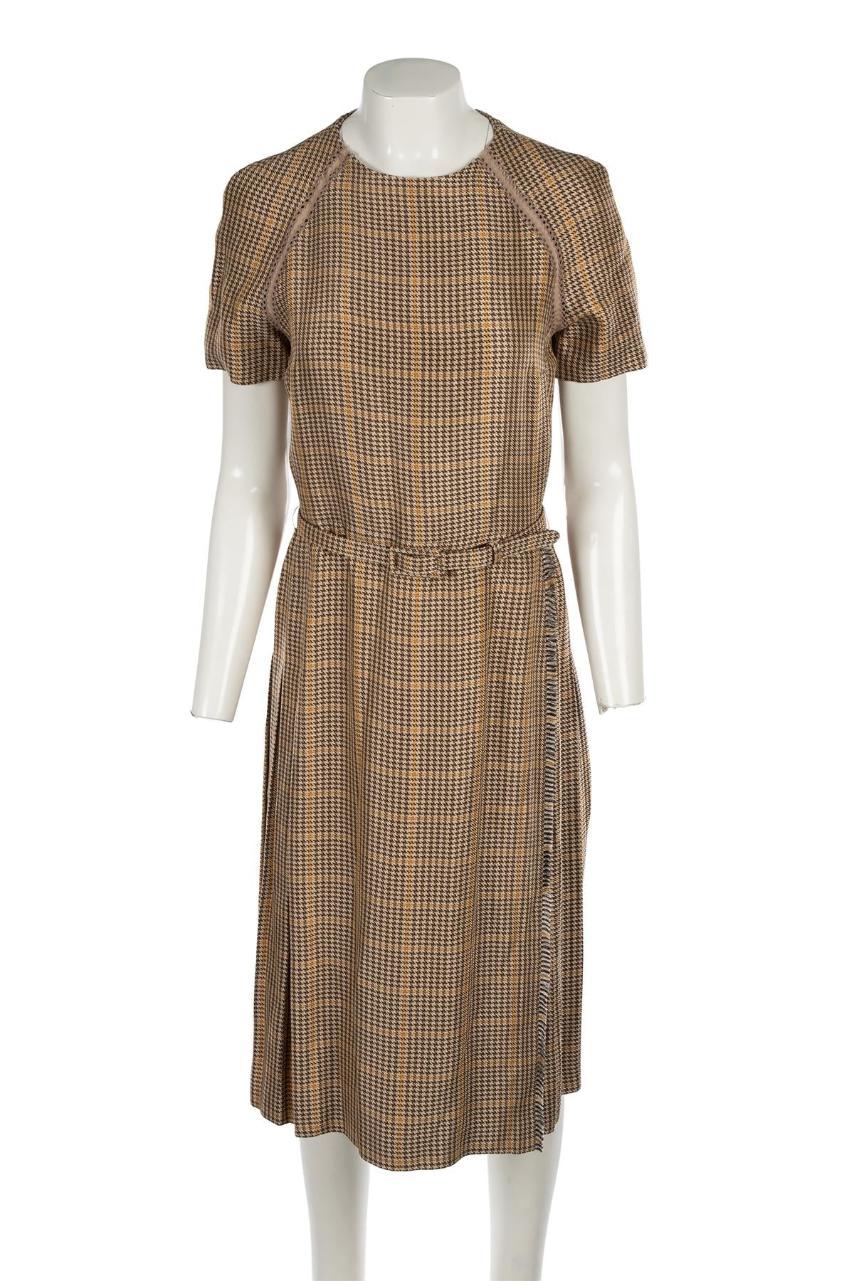 RALPH LAUREN COLLECTION BROWN SATIN MIDI DRESS UK 10 - Image 2