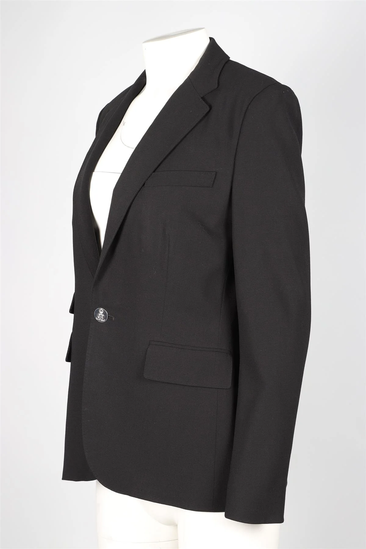 RALPH LAUREN PURPLE LABEL BLACK WOOL BLAZER US 8 UK 12 - Image 3