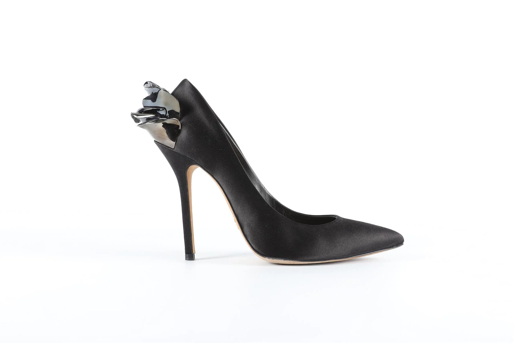 RALPH & RUSSO BLACK SATIN PUMPS EU 38.5, UK 5.5, US 8.5 - Image 2