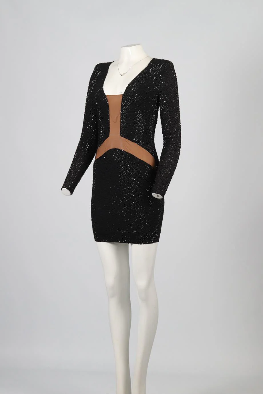 RALPH & RUSSO HAUTE COUTURE CRYSTAL AND SILK MINI DRESS XSMALL - Image 3