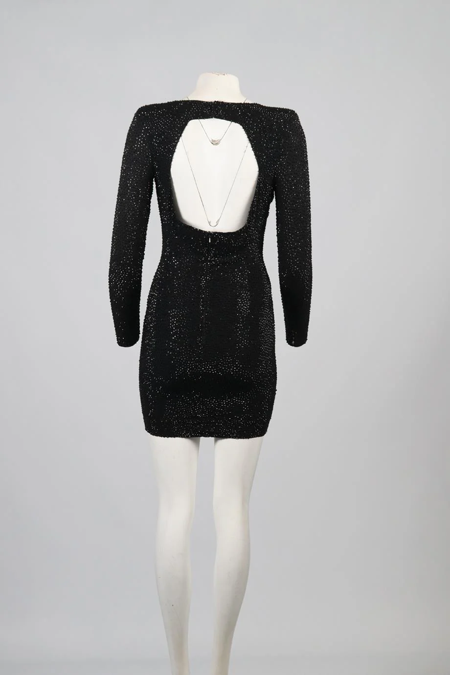 RALPH & RUSSO HAUTE COUTURE CRYSTAL AND SILK MINI DRESS XSMALL - Image 4