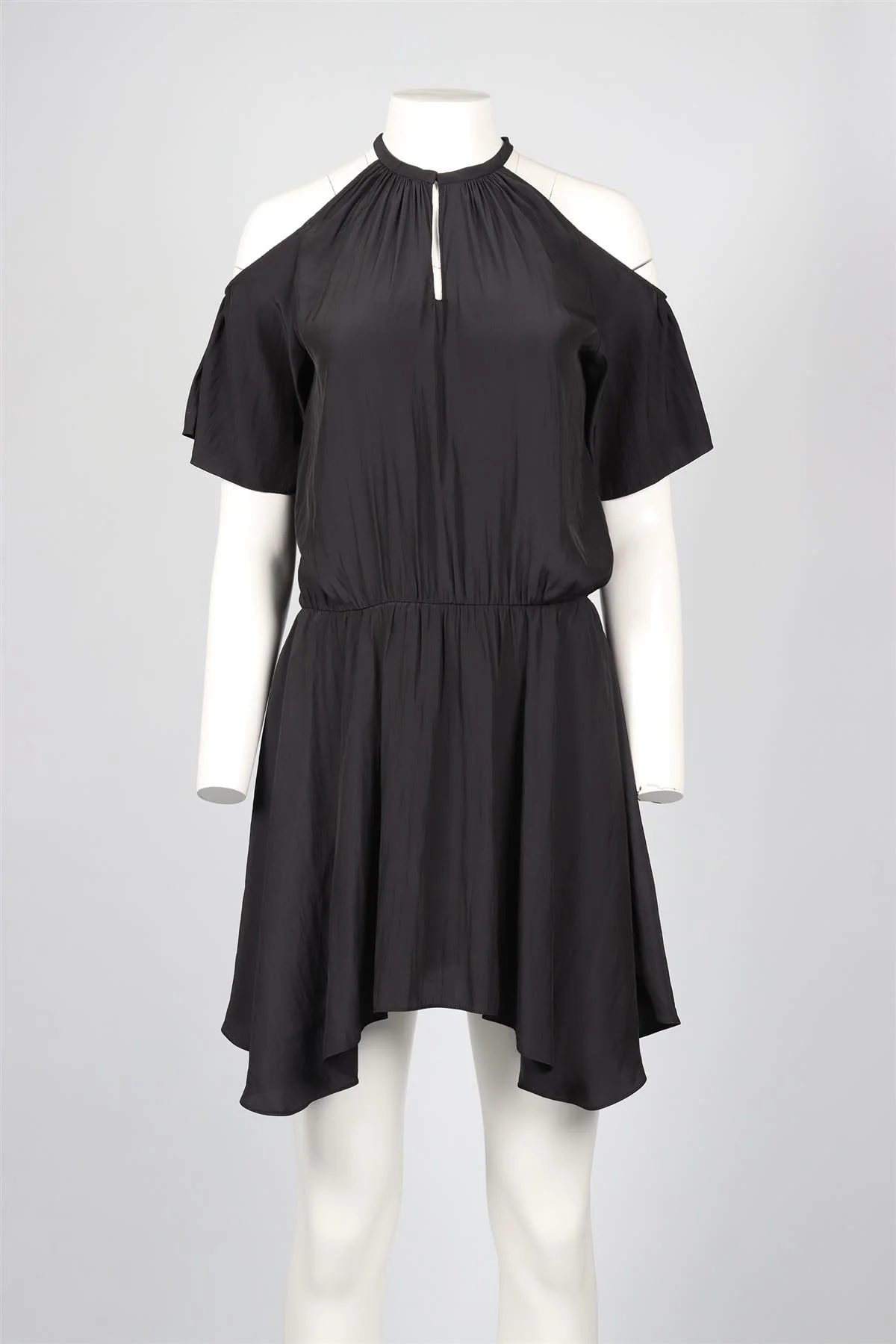 RAMY BROOK BLACK SATIN MINI DRESS SMALL - Image 2
