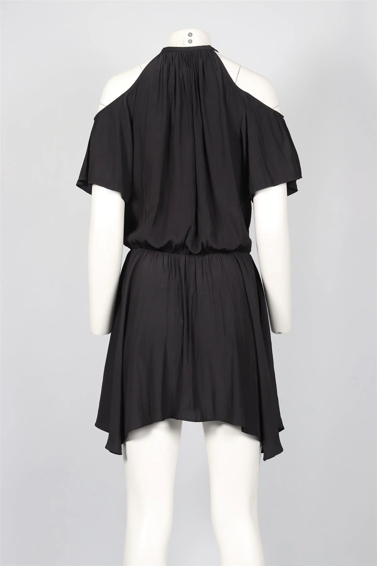 RAMY BROOK BLACK SATIN MINI DRESS SMALL - Image 4