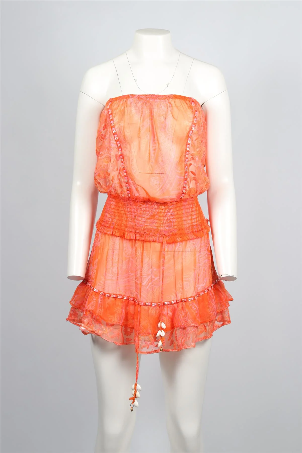 RAMY BROOK ORANGE CHIFFON MINI DRESS LARGE - Image 2