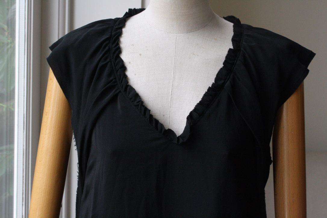 RAQUEL ALLEGRA BLACK SILK RUFFLE DRESS SIZE 1 UK 8/10 - Image 11