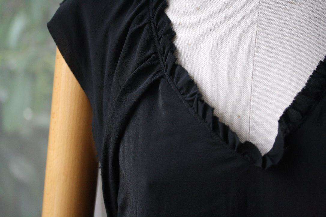 RAQUEL ALLEGRA BLACK SILK RUFFLE DRESS SIZE 1 UK 8/10 - Image 5