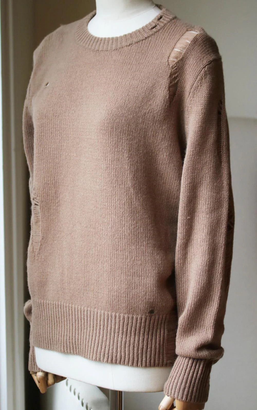 RAQUEL ALLEGRA DISTRESSED CASHMERE SWEATER UK 10 - Image 3