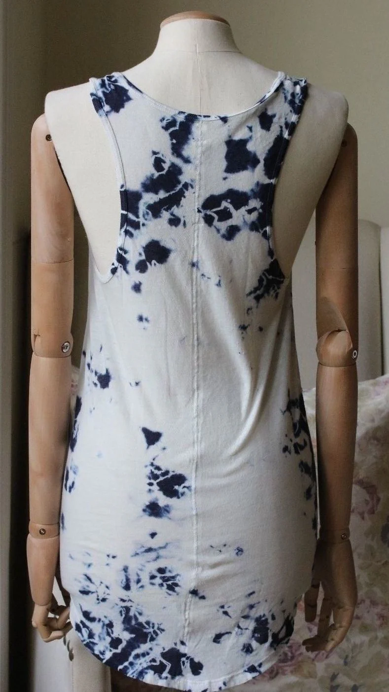 RAQUEL ALLEGRA TIE-DYE COTTON-BLEND JERSEY TANK TOP UK 8 - Image 8