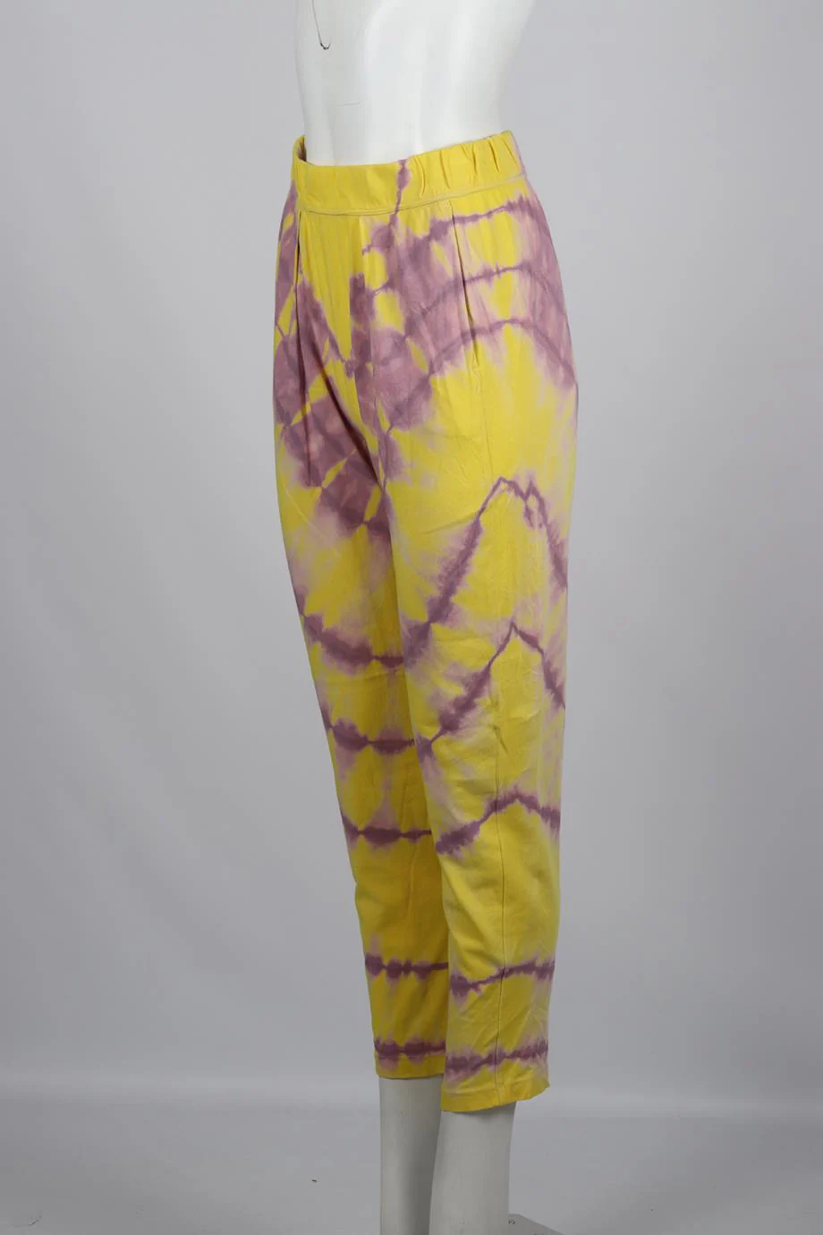 RAQUEL ALLEGRA TIE DYED COTTON JERSEY TAPERED PANTS UK 8 - Image 3