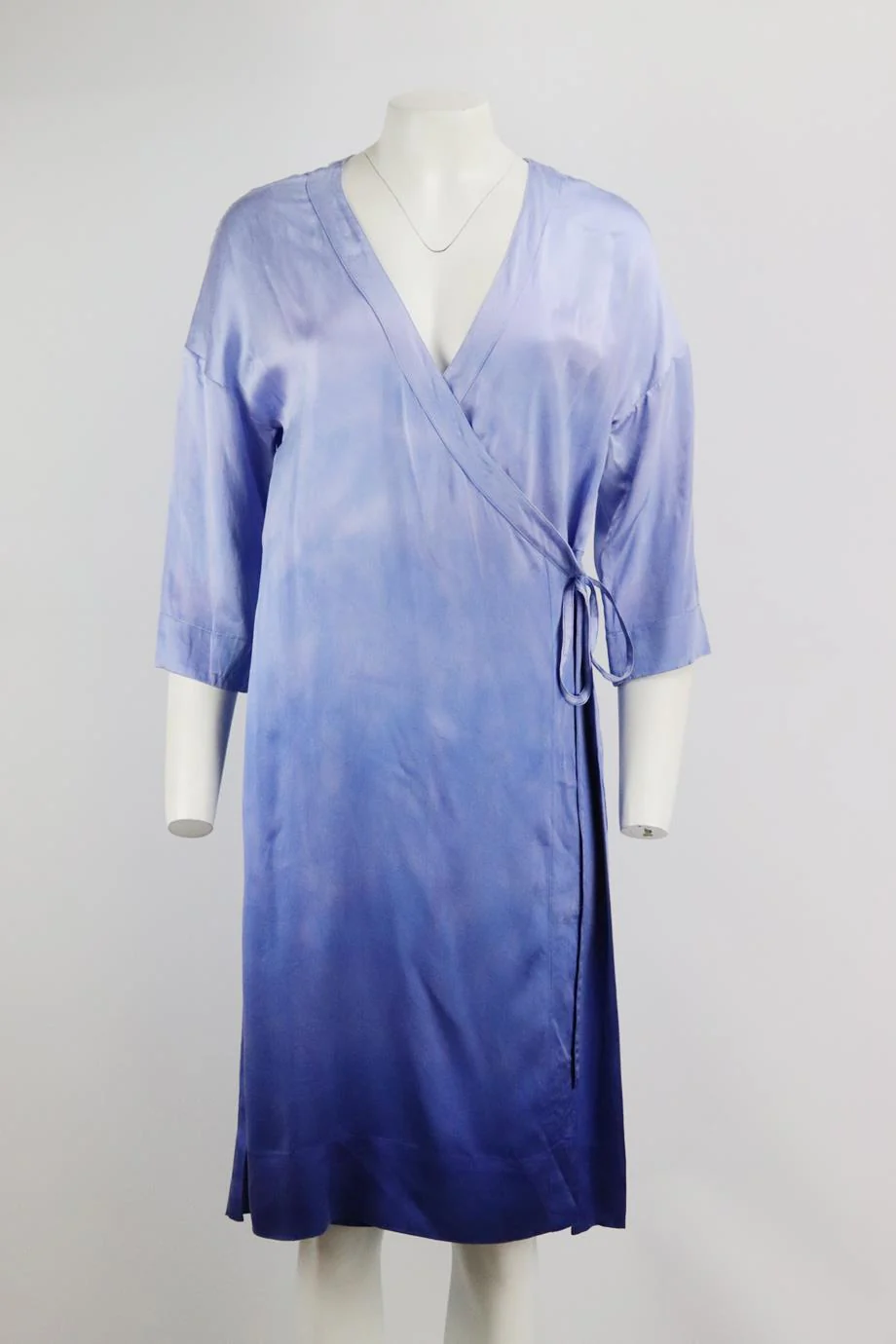 RAQUEL ALLEGRA TIE DYED SILK WRAP ROBE UK 6 - Image 2
