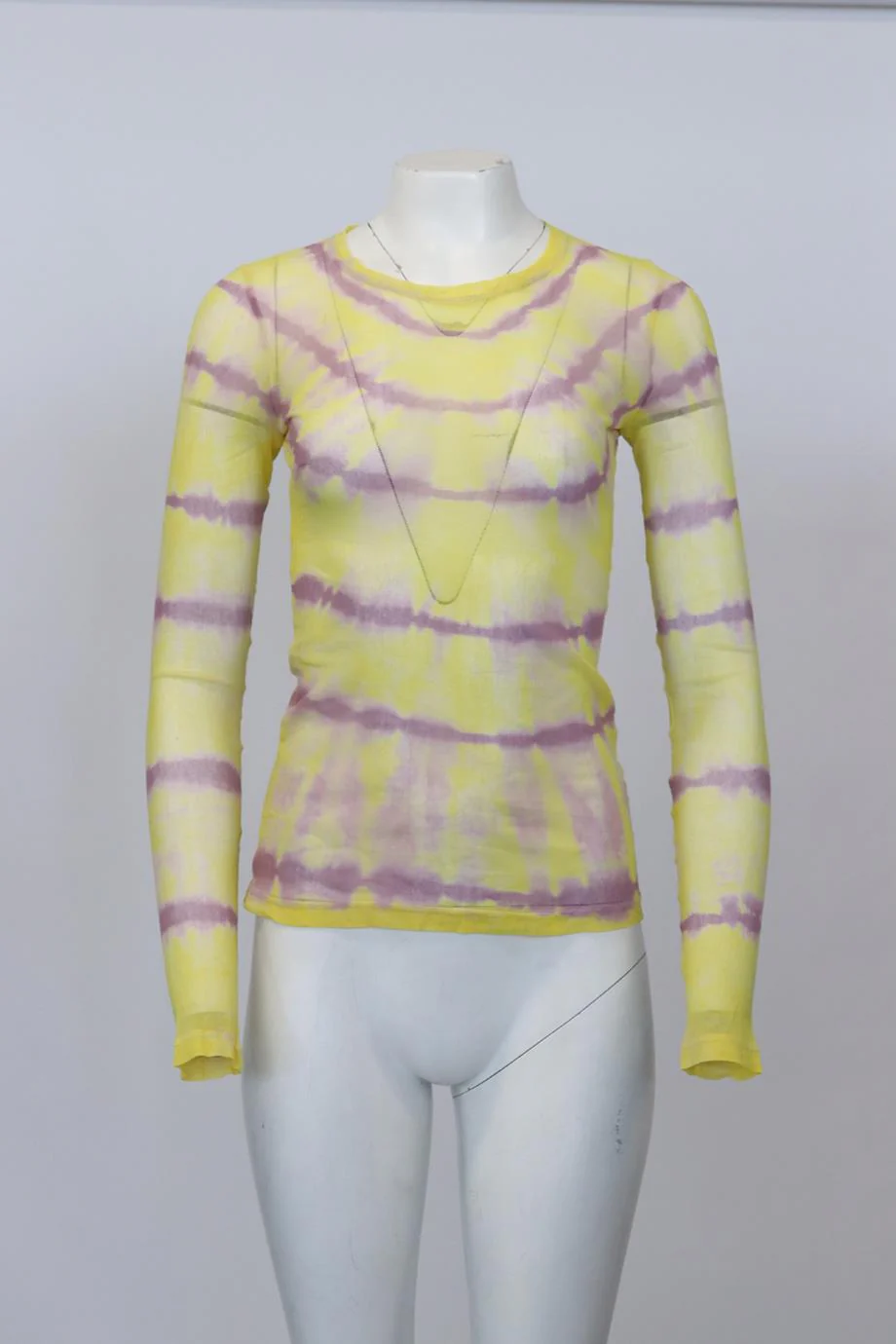 RAQUEL ALLEGRA TIE DYED STRETCH MESH TOP UK 6 - Image 2