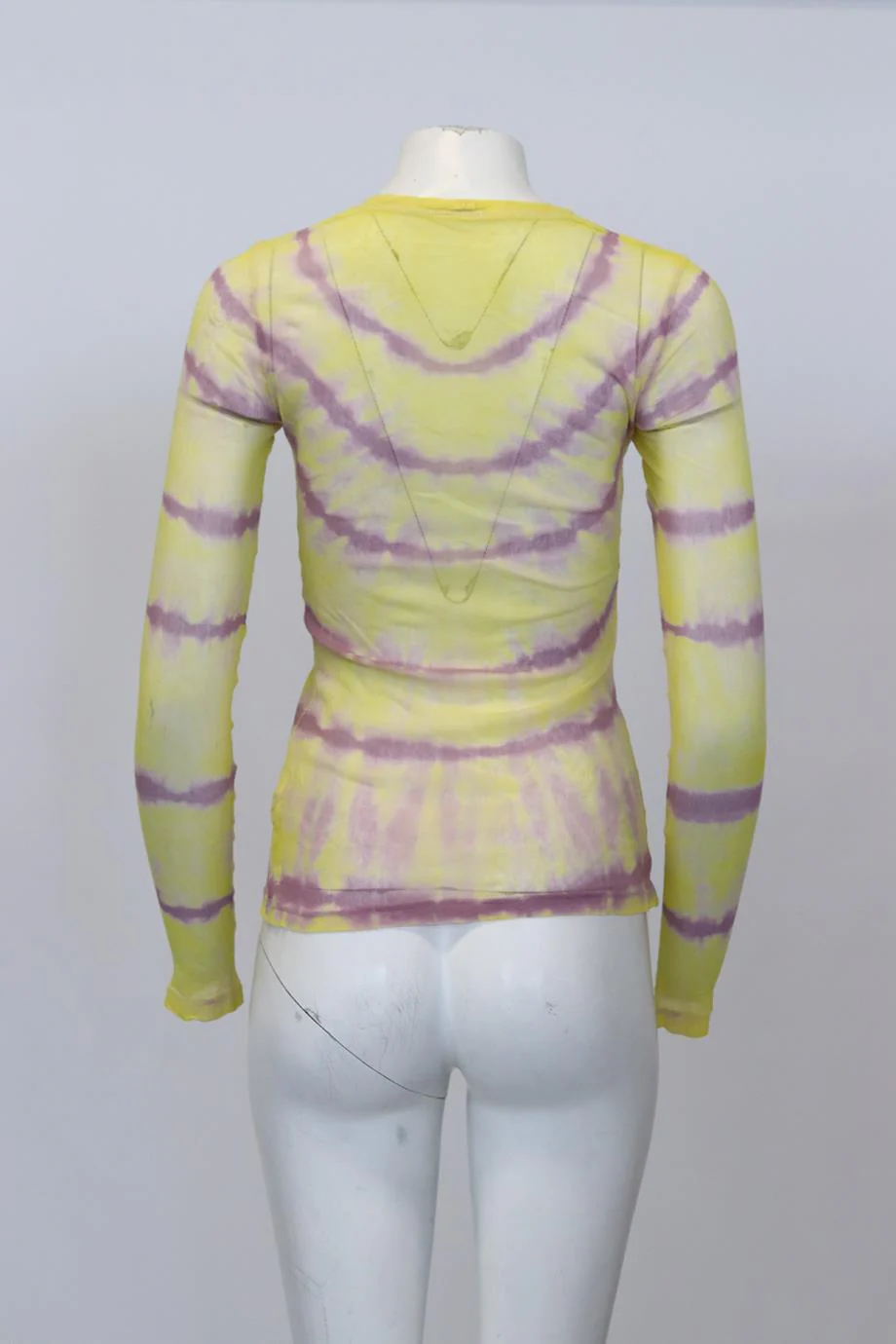 RAQUEL ALLEGRA TIE DYED STRETCH MESH TOP UK 6 - Image 4