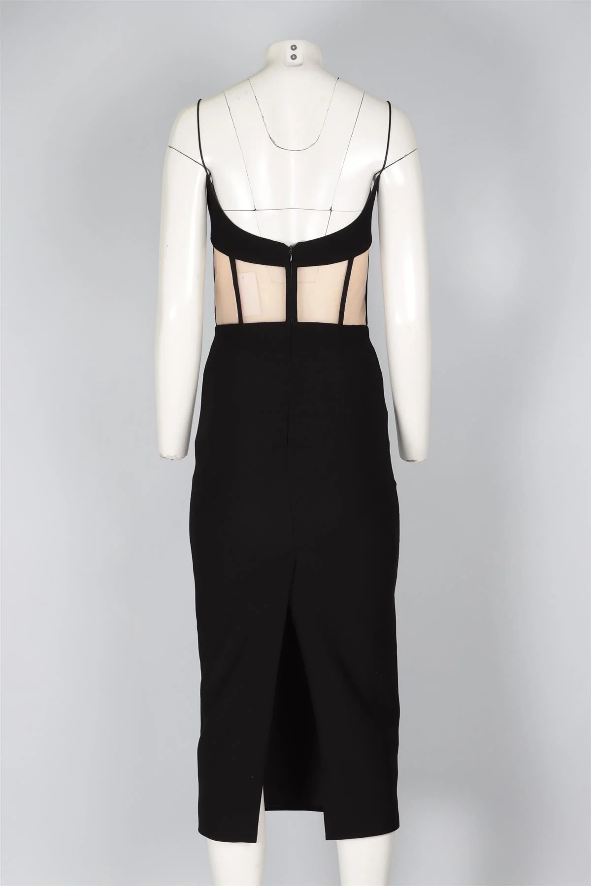 RASARIO BLACK CADY MIDI DRESS FR 36 UK 8 - Image 4