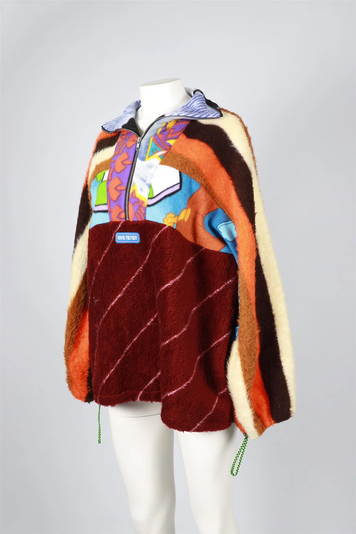 RAVE REVIEW MULTICOLOUR FLEECE SWEATSHIRT EU 38 UK 10 - Image 3