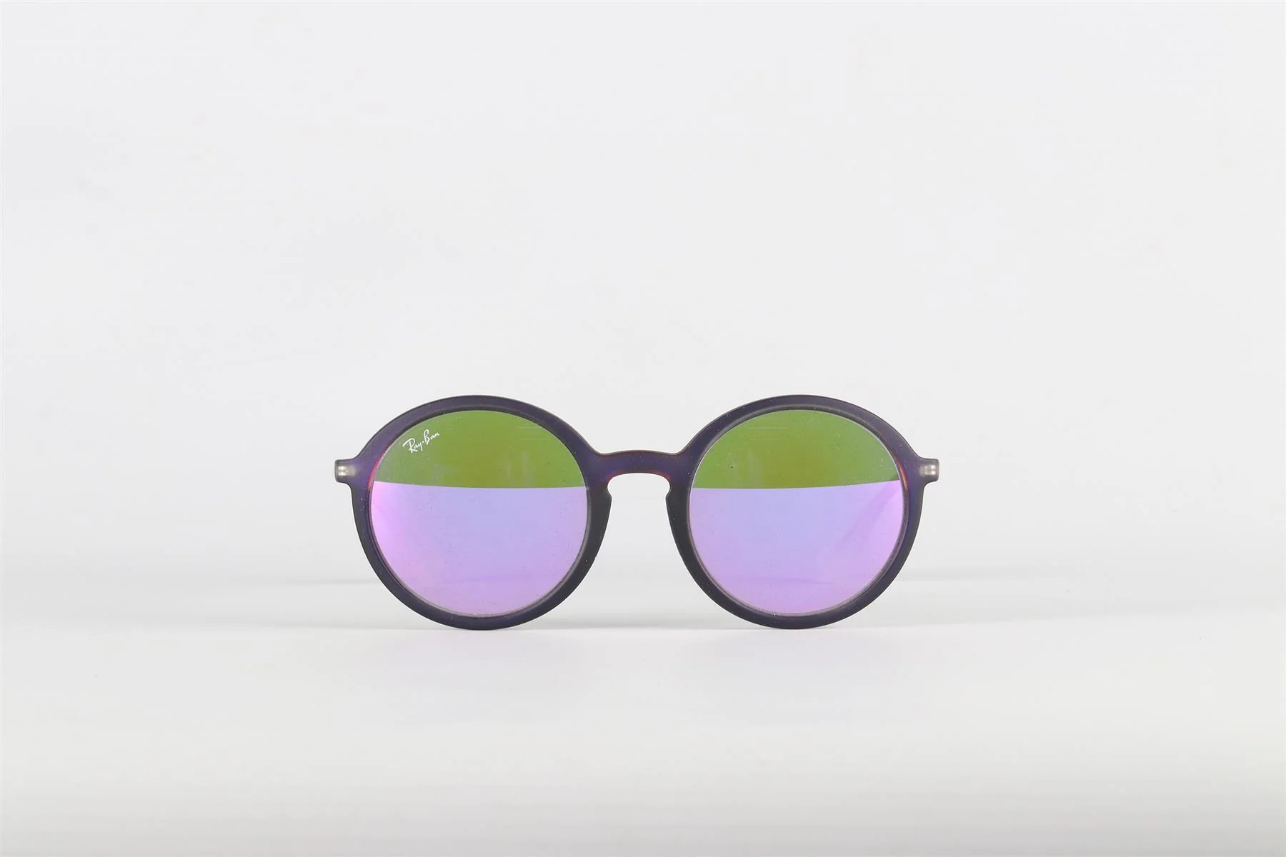 RAY-BAN PURPLE ROUND FRAME ACETATE SUNGLASSES - Image 3