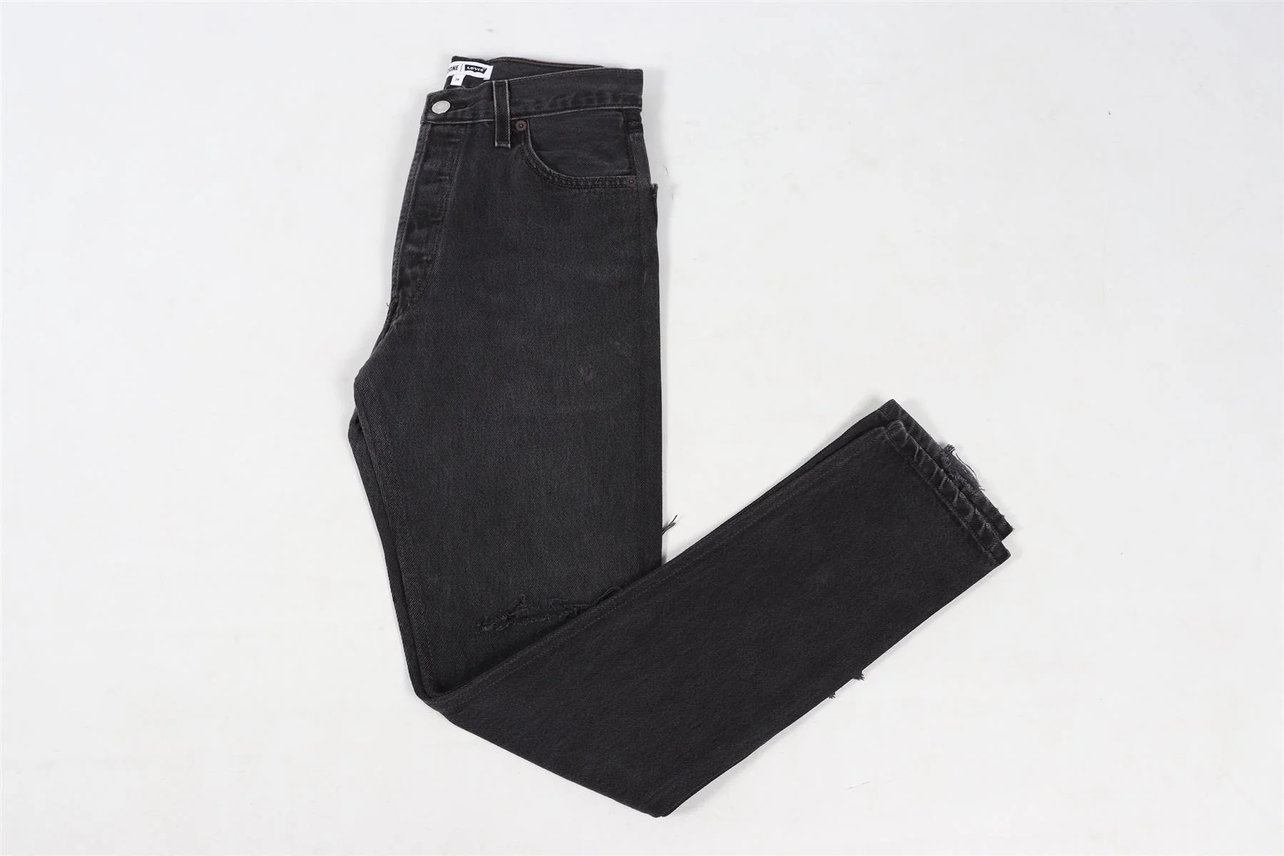RE/DONE BLACK HIGH RISE STRAIGHT LEG JEANS W24 UK 6 - Image 7