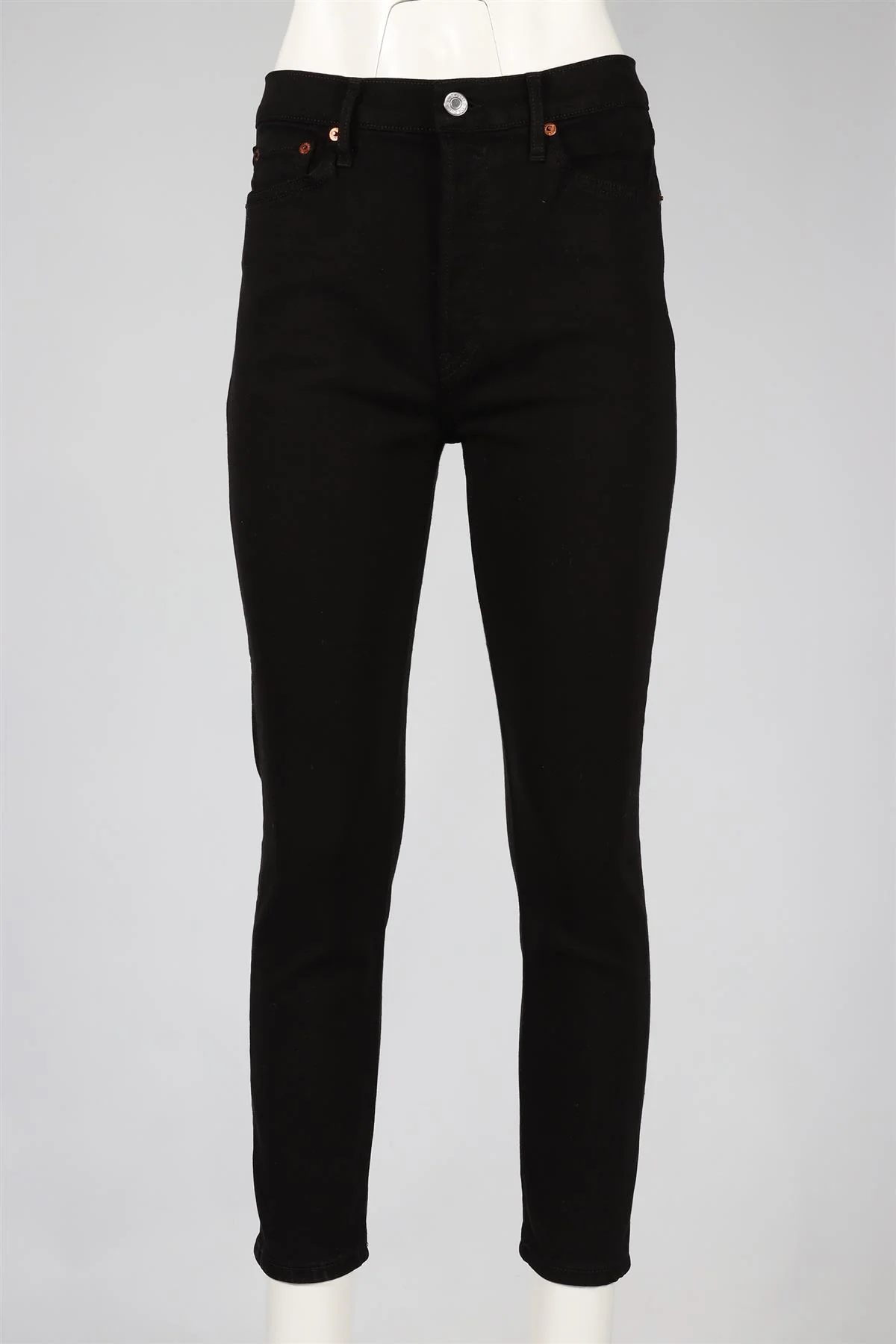 RE/DONE BLACK HIGH RISE STRAIGHT LEG JEANS W30 UK 12 - Image 2