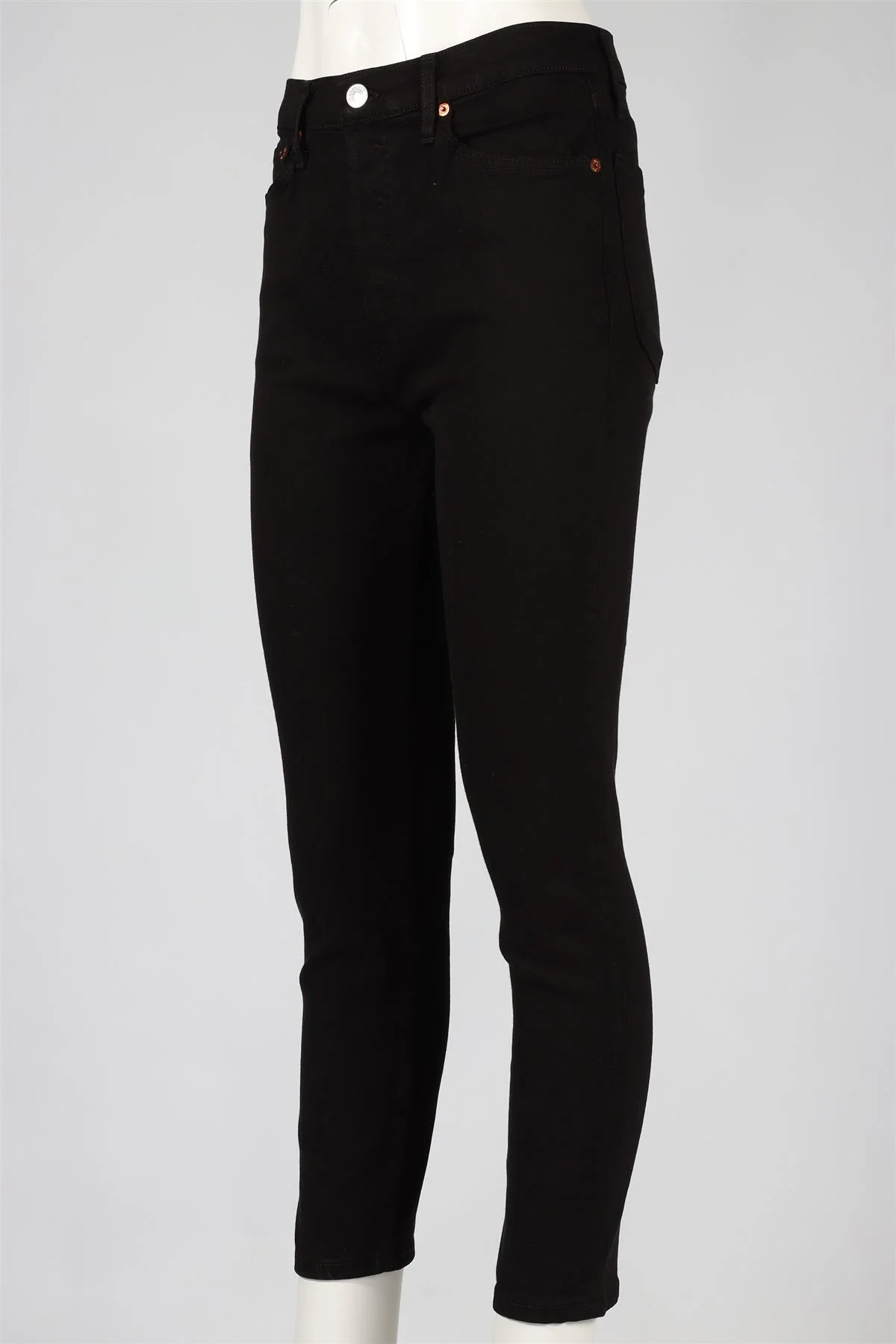 RE/DONE BLACK HIGH RISE STRAIGHT LEG JEANS W30 UK 12 - Image 3