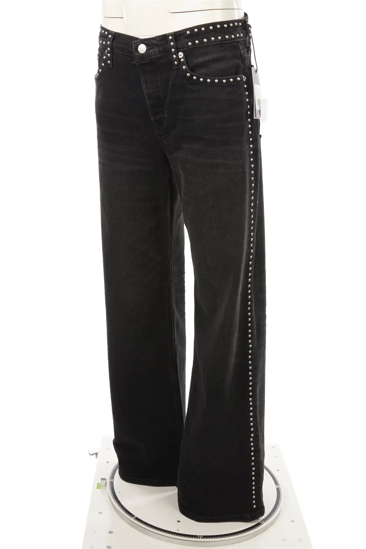 RE/DONE BLACK HIGH RISE WIDE LEG JEANS W30 - Image 3