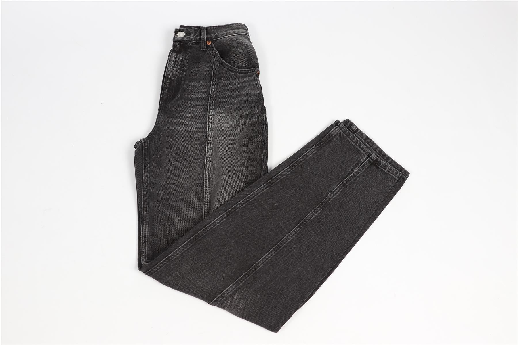 RE/DONE BLACK TAPERED JEANS W24 UK 6 - Image 2