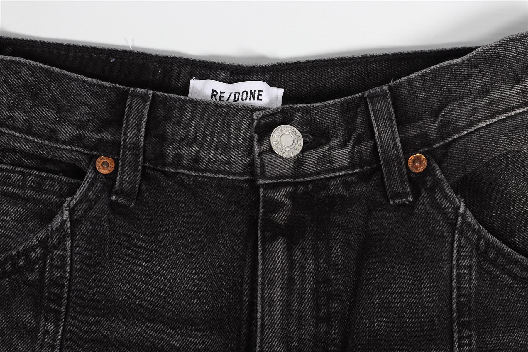 RE/DONE BLACK TAPERED JEANS W24 UK 6 - Image 4
