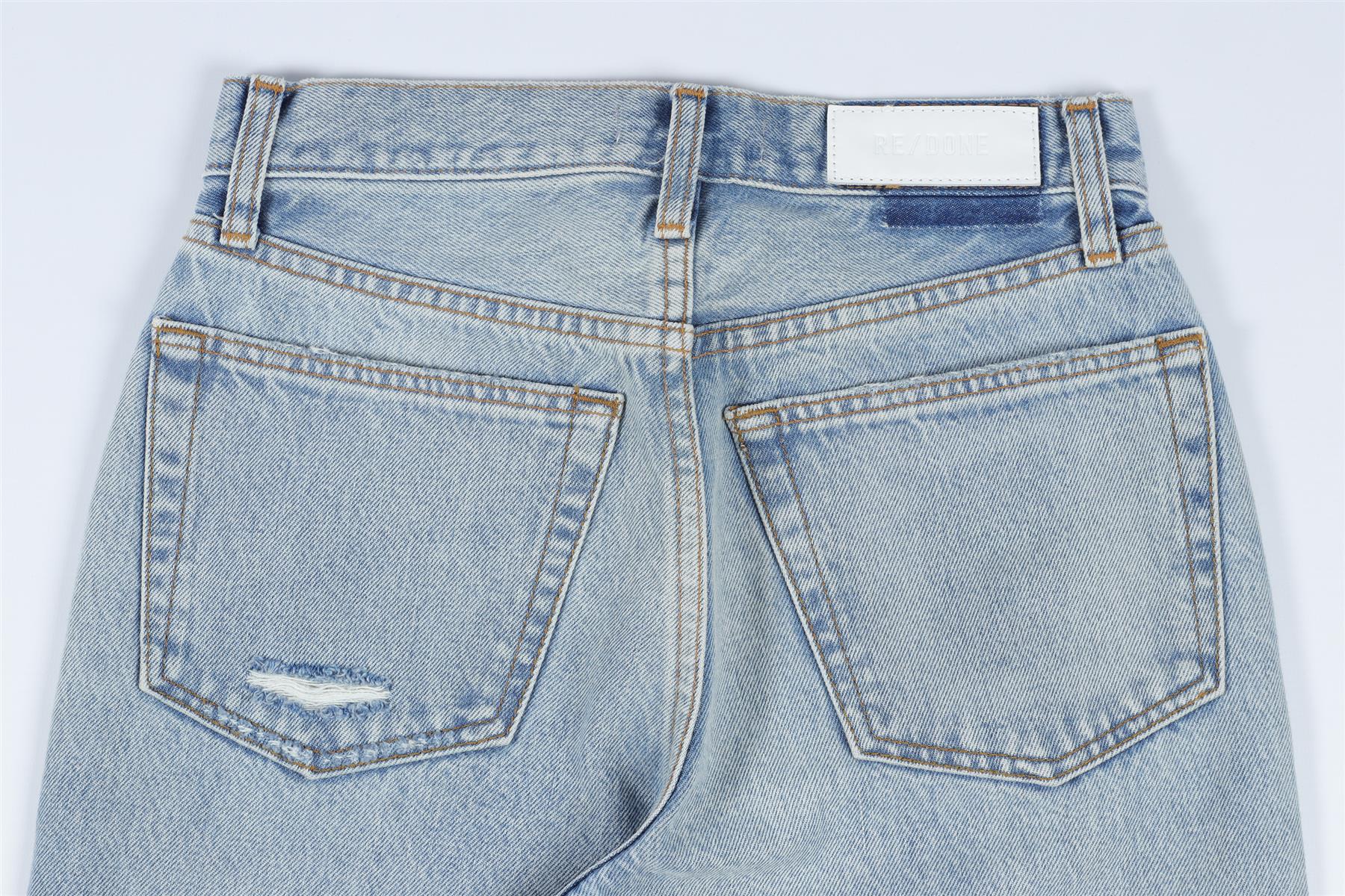 RE/DONE BLUE HIGH RISE STRAIGHT LEG JEANS W24 UK 6 - Image 5