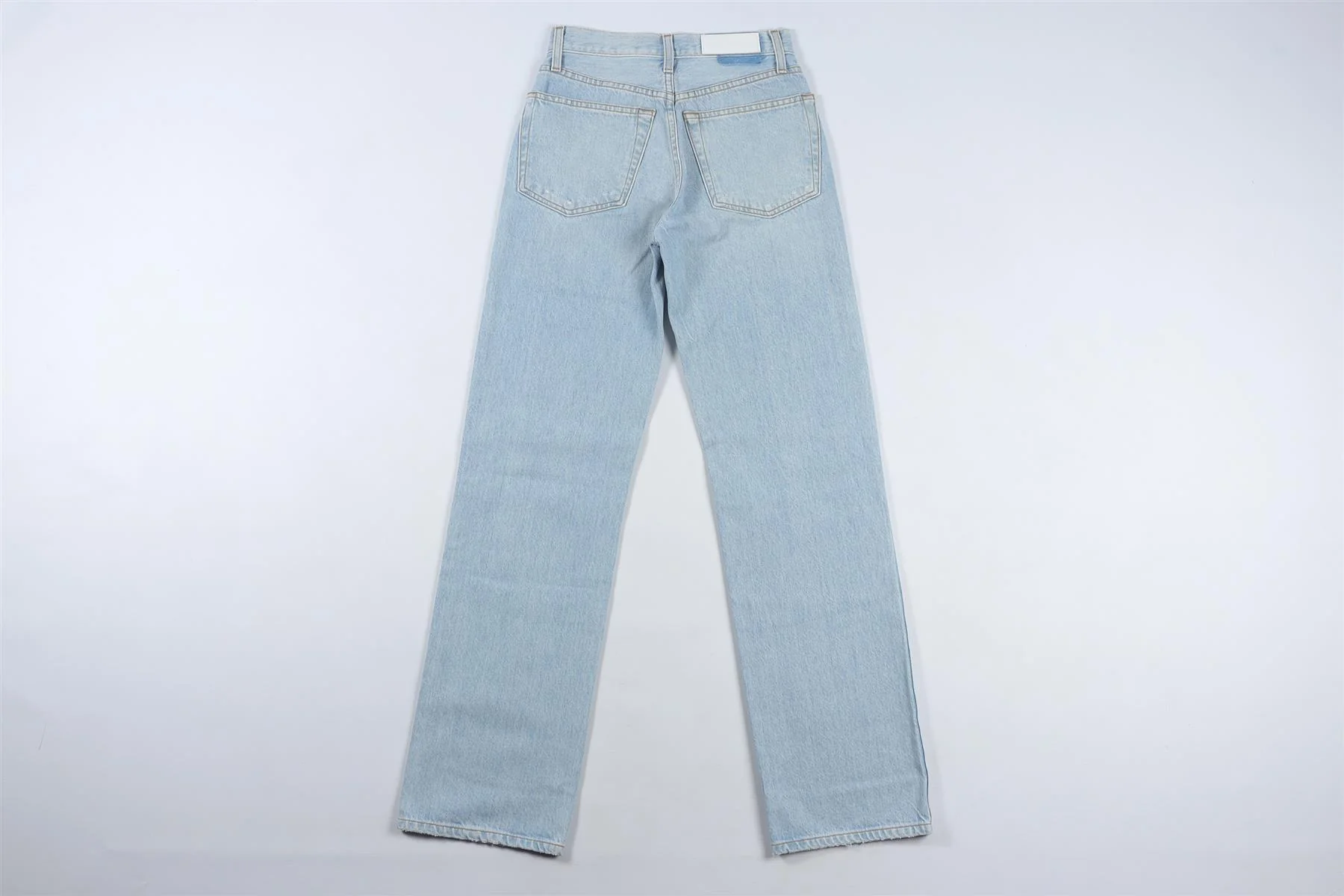 RE/DONE BLUE HIGH RISE STRAIGHT LEG JEANS W24 UK 6 - Image 4