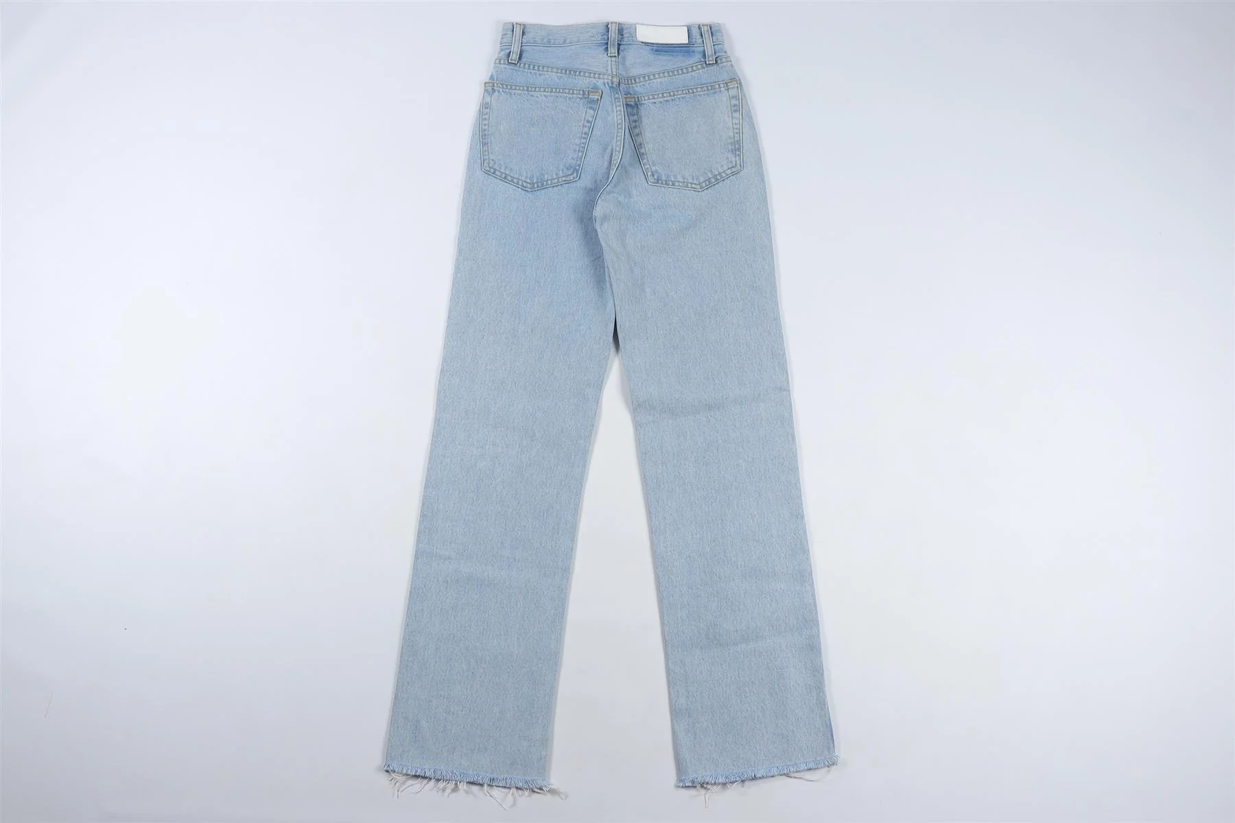 RE/DONE BLUE HIGH RISE STRAIGHT LEG JEANS W24 UK 6 - Image 4