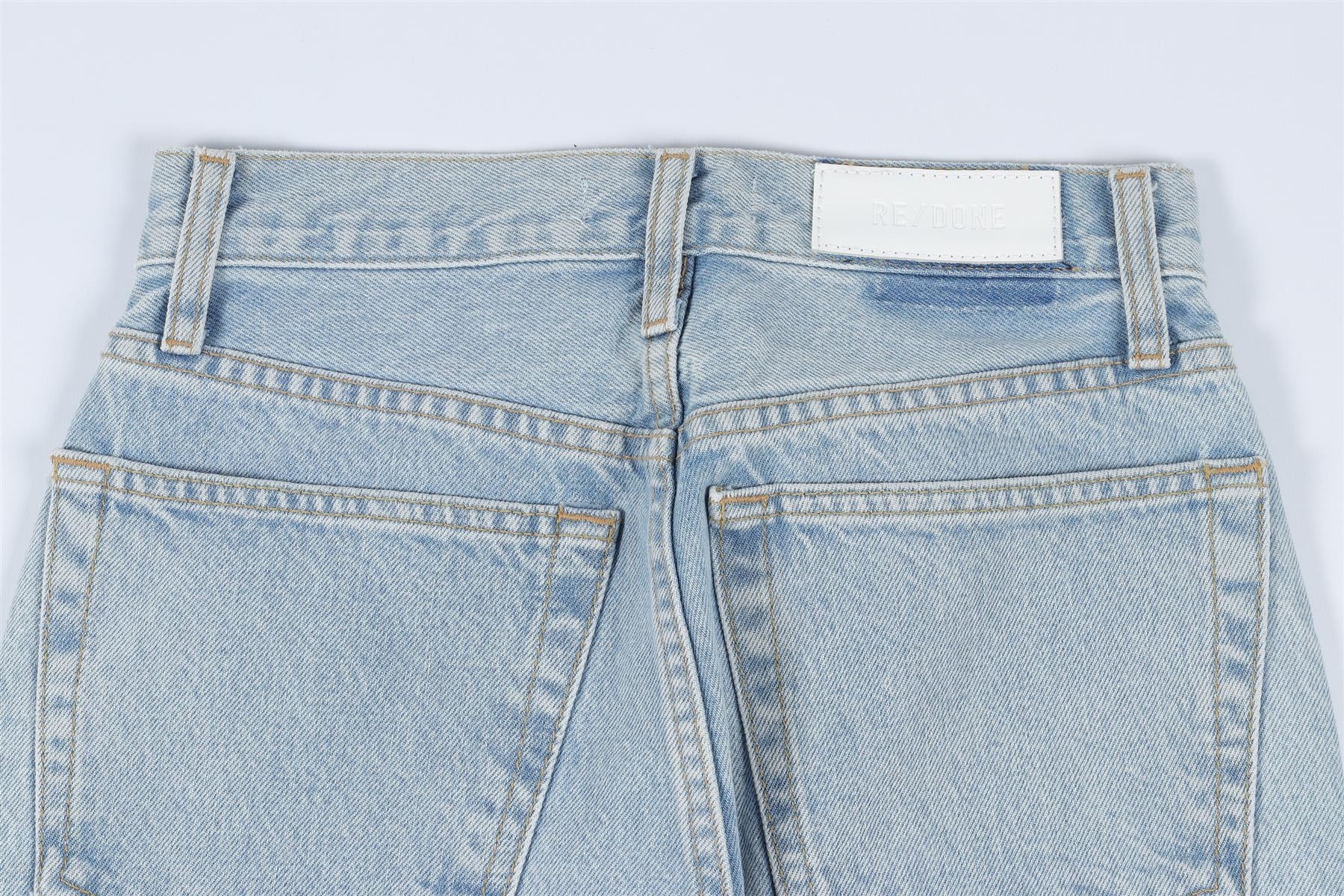RE/DONE BLUE HIGH RISE STRAIGHT LEG JEANS W24 UK 6 - Image 5