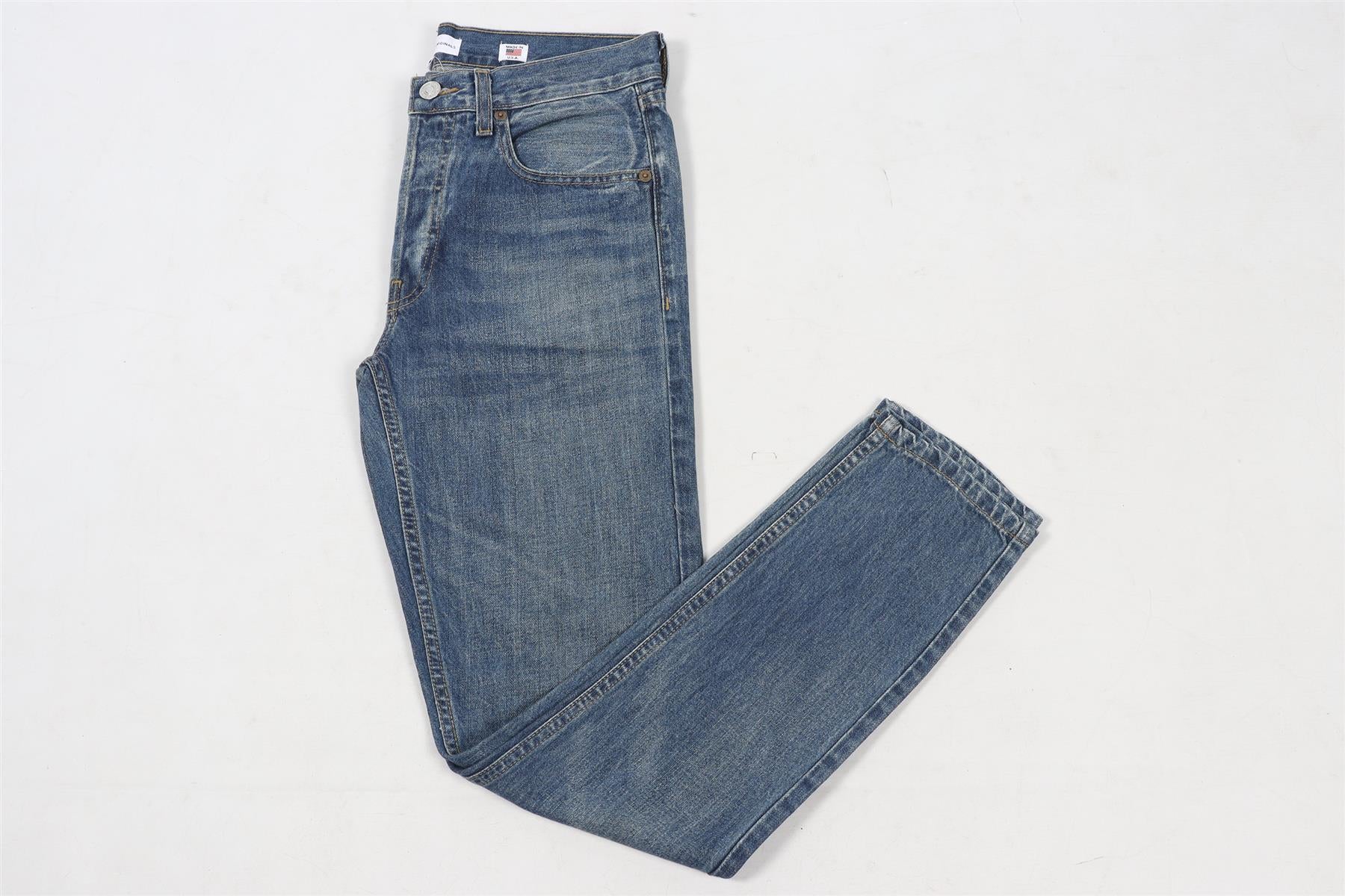 RE/DONE BLUE HIGH RISE STRAIGHT LEG JEANS W27 UK 8-10 - Image 2