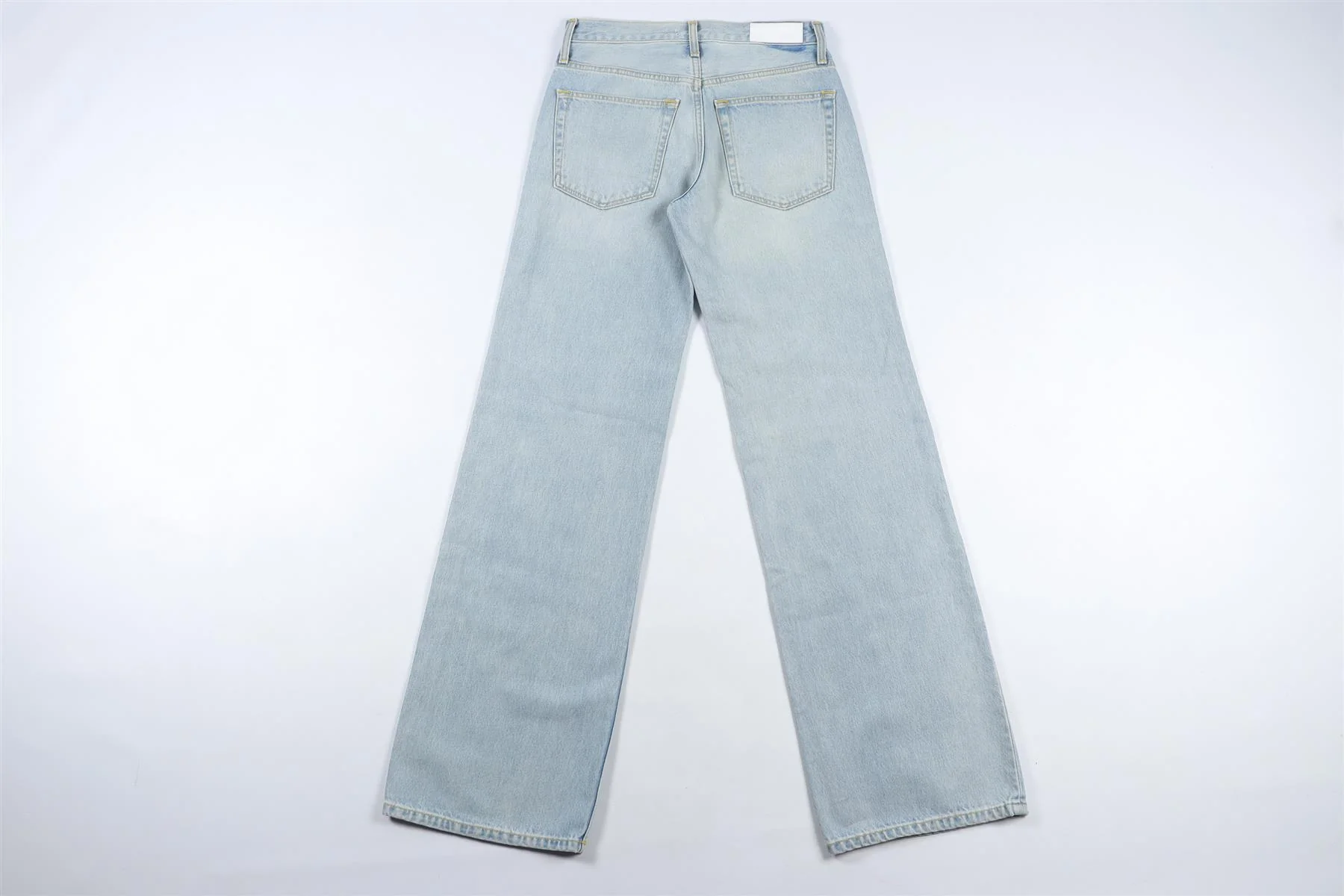 RE/DONE BLUE HIGH RISE WIDE LEG JEANS W24 UK 6 - Image 4