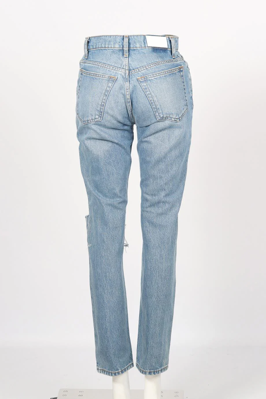 RE/DONE DISTRESSED HIGH RISE STRAIGHT LEG JEANS W25 UK 6-8 - Image 4