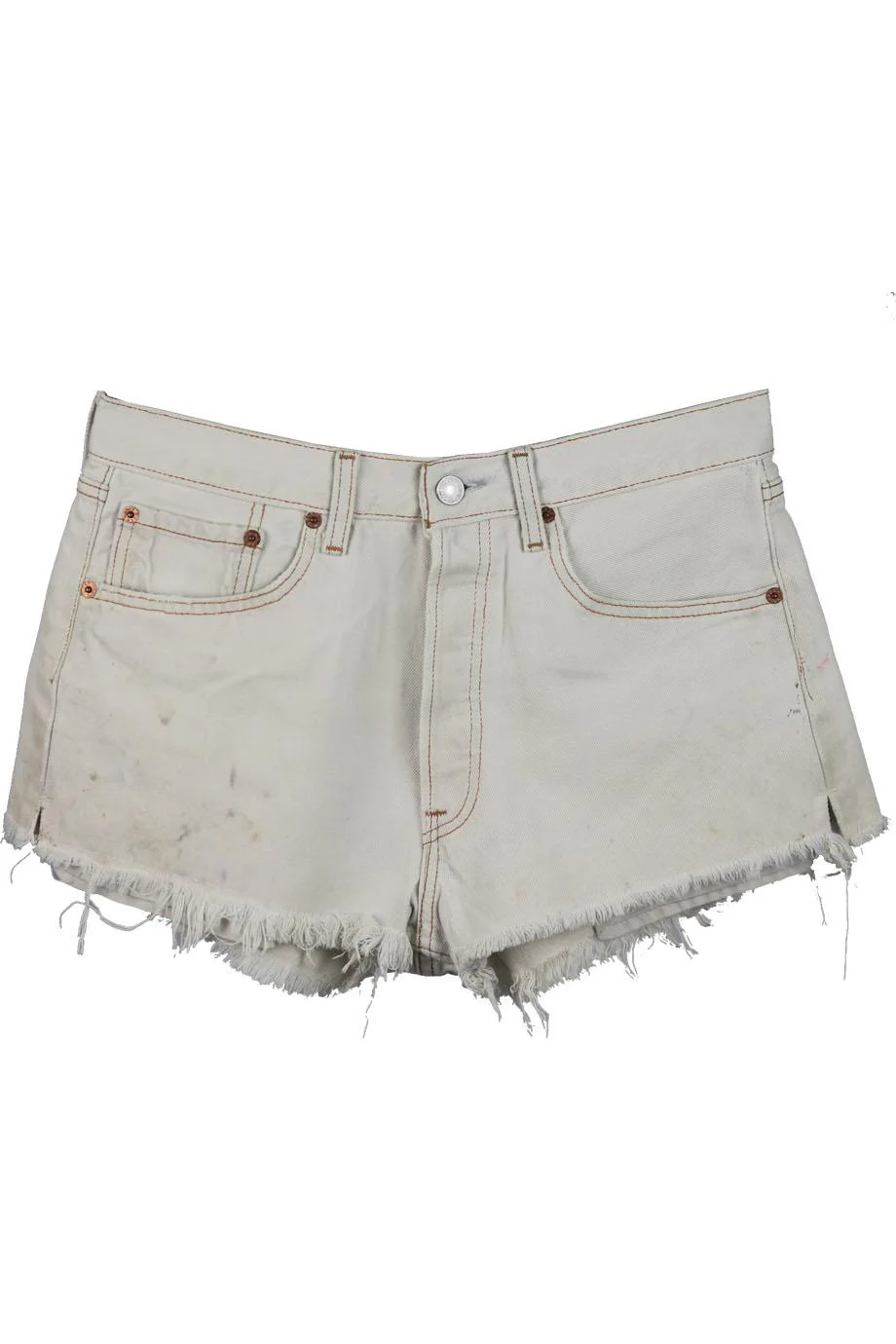 RE/DONE DISTRESSED HIGH WAISTED DENIM SHORTS W25 UK 6/8