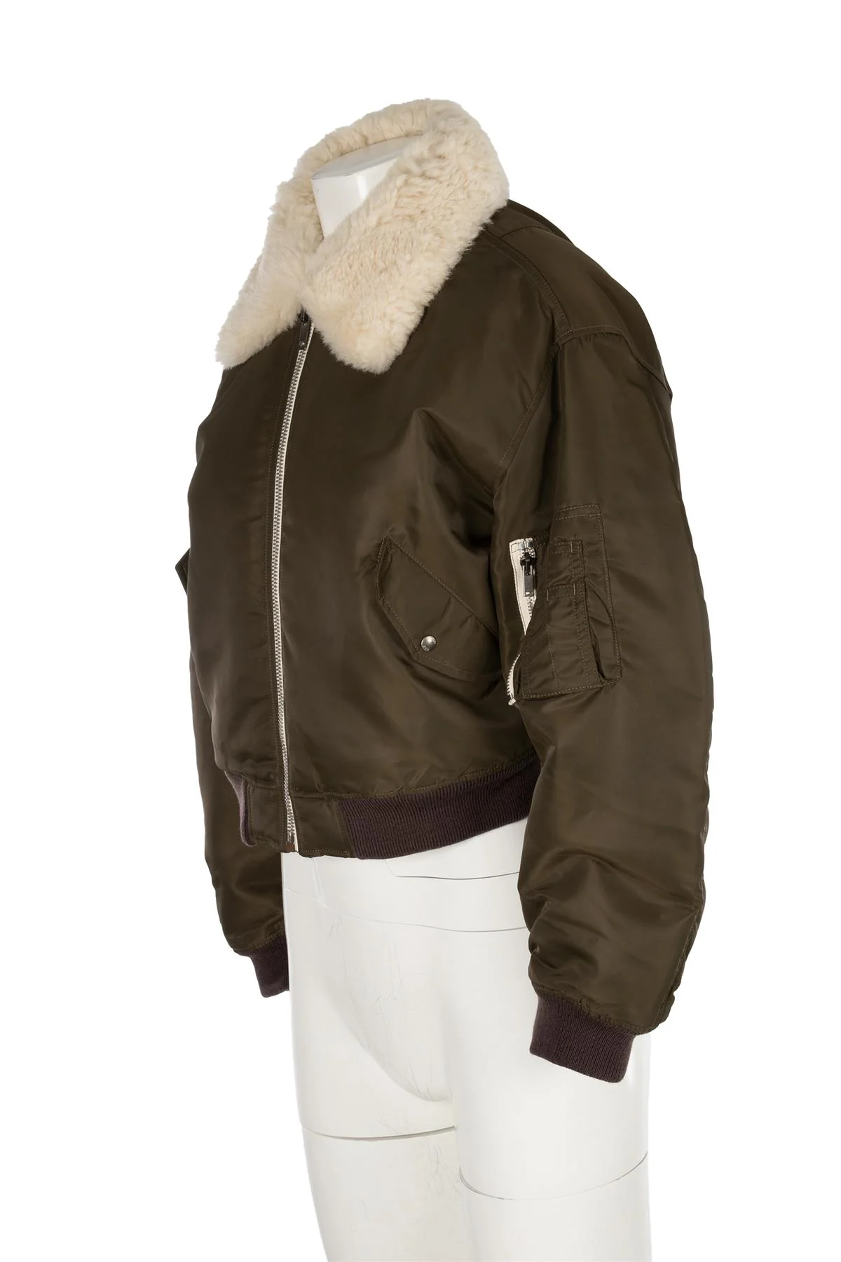 RE/DONE GREEN SHELL BOMBER JACKET XSMALL - Image 3