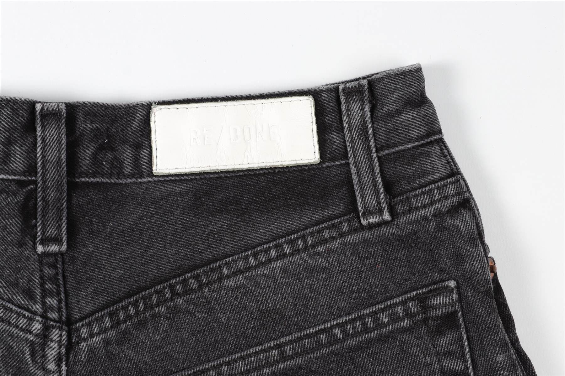 RE/DONE GREY HIGH RISE DENIM SHORTS W24 UK 6 - Image 5