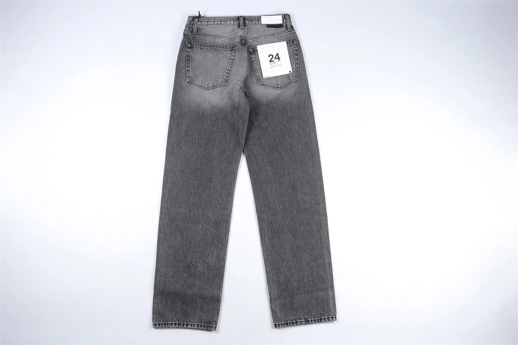 RE/DONE GREY HIGH RISE WIDE LEG JEANS W24 UK 6 - Image 4