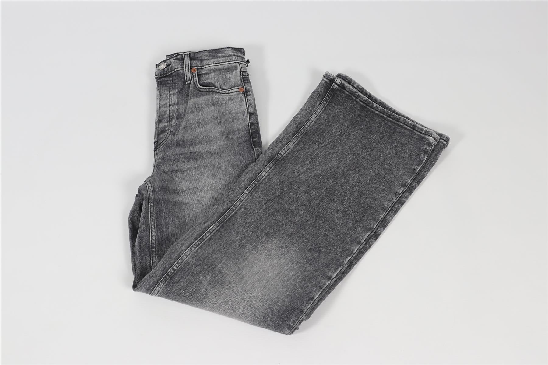 RE/DONE GREY WIDE LEG JEANS W 24 UK 6 - Image 2